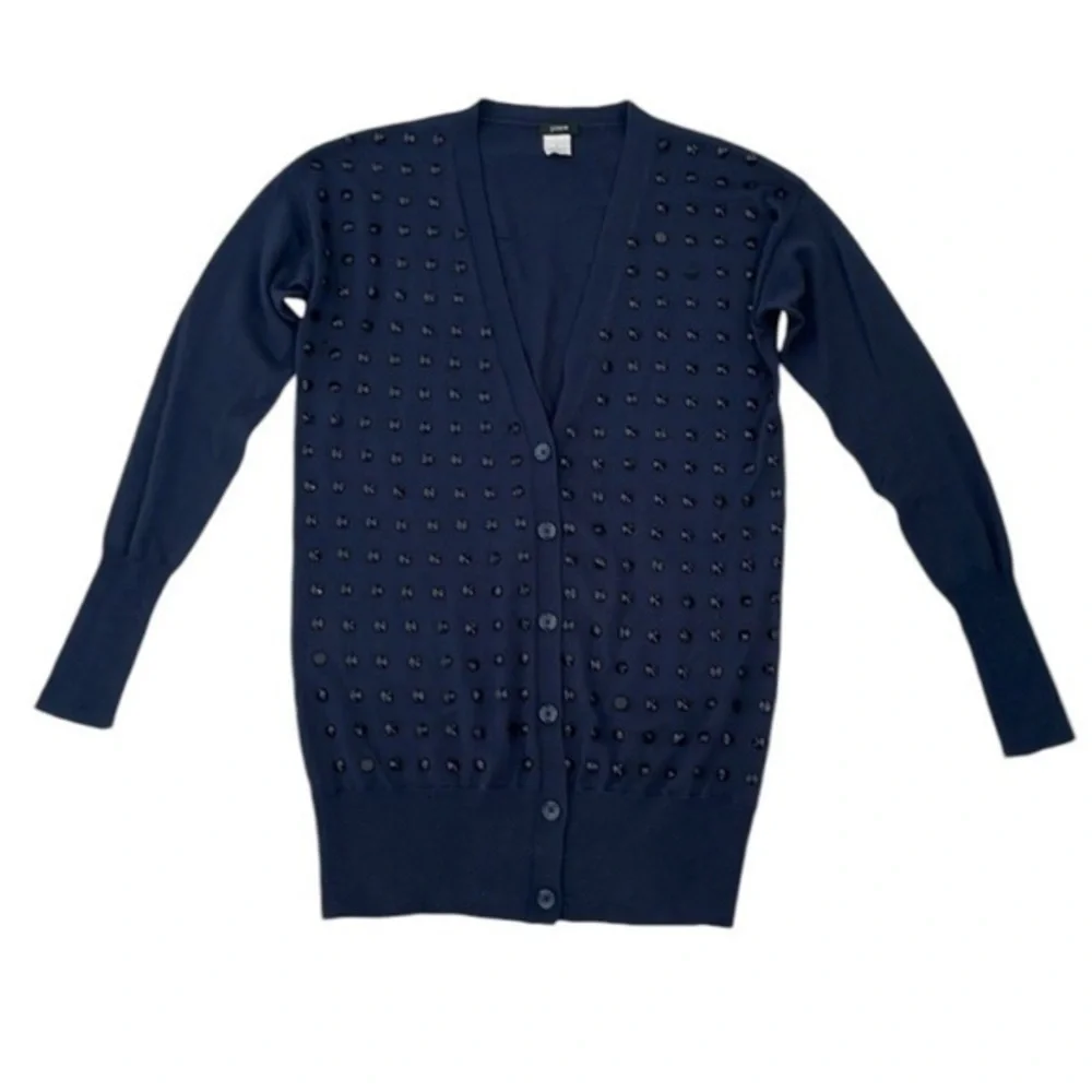 J. Crew Navy Studded Dutser Cardigan